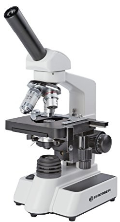 Bresser Erudit DLX 40-600x Microscopio | Luz transmitida, 4 objetivos acromáticos, Platina mecánica, Condensador Abbe, Diafragma iris, Enfoque macro y fino