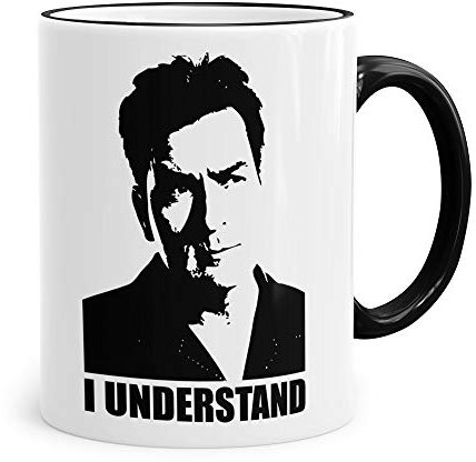 FunTasstic Keramiktasse schwarz/weiß - weiße Keramiktasse mit I understand Spruch - bedruckte Kaffeetasse - Kaffee-Pott schwarz bedruckt mit Spruch - Geschenk Kaffeebecher