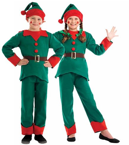 Fun Shack Weihnachtselfe Kostüm, Elfenkostüm Kinder, Christmas Elf Costume, Elfenkostüm Kinder Mädchen, Elfen Kostüm Weihnachten Größe M