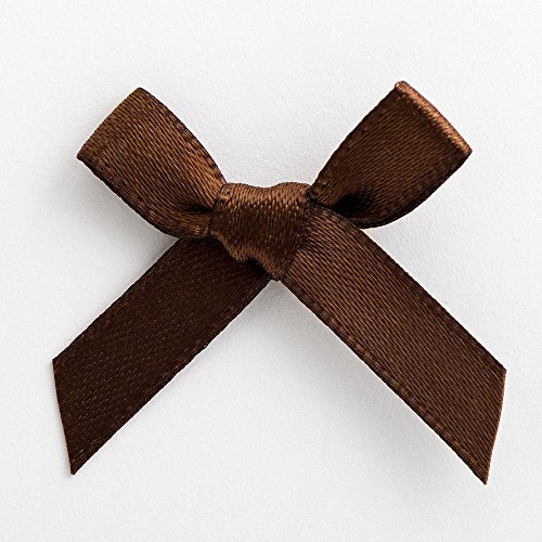 Mini Satinschleife 3cm aus 6mm Band (100 Stück) - Braun