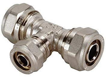 Dipra 124304 Raccord Multicouche à Compression, Té Réduit, diamètre 20-16-20 mm