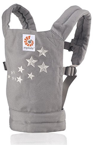 Ergobaby Porte-Poupée jouet pour Enfants, Porte-Bébé Galaxy Gris pour Poupon, Coton - Version Allemande