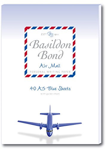 Basildon Bond A5 148 x 210 mm Schreibblock Mit 40 Blatt – Luftpost blau