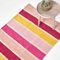 Homescapes waschbarer Chenille Teppich/Bettvorleger 90 x 150 cm, handgewebt aus 100% Baumwolle, rot, pink, rosa und gelb gestreift