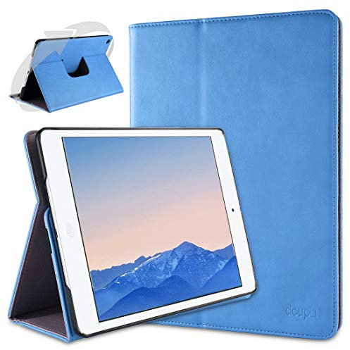 doupi Rotatif Housse pour iPad Mini 1 2 3, Deluxe 360 Degrés Smart Coque de Protection Simili Cuir Coque Cover et Case, Bleu