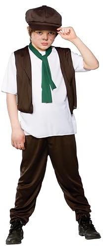 Victorian Poor Boy Fancy Dress Up Oliver Twist Kids Childrens Outfit + Hat 3-10