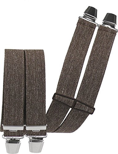 Harrys-Collection Herren Hosenträger 2 Größen großer Farbauswahl, Größen:130 cm, Farben:jeans braun