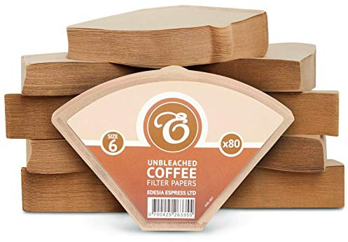 EDESIA ESPRESS – 10x80 Cone Coffee Filters in Paper – Coffee Filter No.6 for Manual Coffee Maker, Pour-Over and Gentle Brewing – Size 6 Brown | Large Coffee Filter Papers, Size 6 Cone Filters In Paper, For Pour Over And Gentle Brewing, Brown