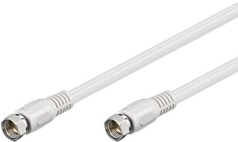 Goobay 50739 Sat Anschlusskabel, Antennenkabel, Koaxialkabel, F-Stecker auf F-Stecker,2-fach geschirmt, 5m, 80 dB, weiß, 50739-GB