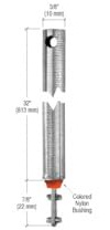 C.R. Laurence 32 Tubular Spiral tilt Window Balance with red Bushing