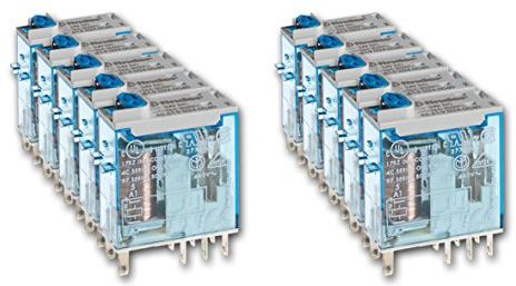 Finder 465290480040 Relais embrochable 2RT - 8 A, 48 V DC, mit Testknopf/mechanischer Anzeige: Agni
