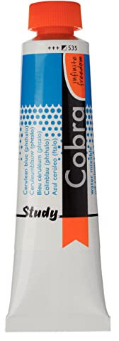 Talens Cobra Study – Pintura al óleo (diluable al Agua – Azul céruléens 535 – 40 ml