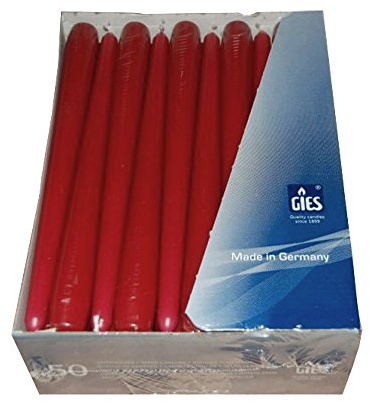 100 Spietzkerzen Gies Bordeaux Ø23mm 245mm lang 7,5h Brenndauer
