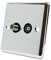 AET CPCTSSBL Polished Chrome Classical TV & Sky Black Insert-Coaxial and Satellite Socket, 240 V