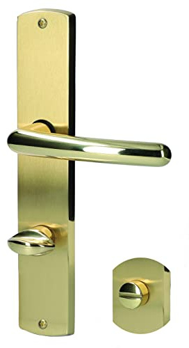 Alpertec Isabella - LS Messing poliert/Messing satiniert für Badtüren WC Drückergarnitur Türdrücker Türbeschläge, 32987843