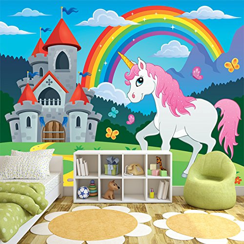 azutura Rainbow & Unicorn Wall Mural Wallpaper available in 8 Sizes Digital