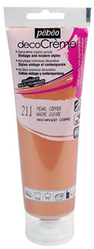 Pébéo Peinture Acrylique Texture Crème pour la Décoration - Finition nacrée - 120 ML - Cuivre 089211