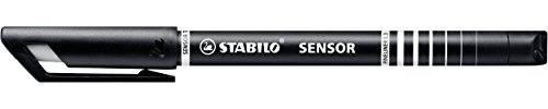 STABILO - Fineliner mit gefederter Spitze - SENSOR F - fein - Einzelstift - schwarz