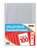 Tiger Value A4 Punched Pockets X 100
