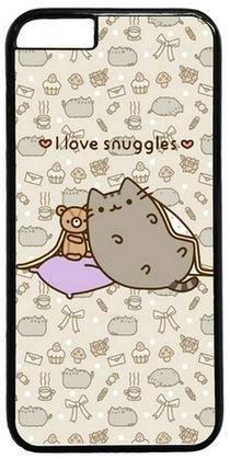 Cool Apple iPhone 6 Funda DIY 0194075 Pusheen de gato 8 Funda para iPhone 647 PC Material negro Apple iPhone 6S caso