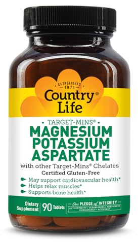 Country Life Target-Mins Magnesium Potassium Aspartate, 90 Vegan Tablets