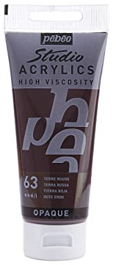 Pébéo 837063 Studio Acrylique Tube Terre Rouge 100 ml