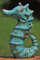 Seepferdchenfigur, Gartenfigur Seepferdchen Fina in türkis, ca. 23 cm x 11 cm x 35 cm