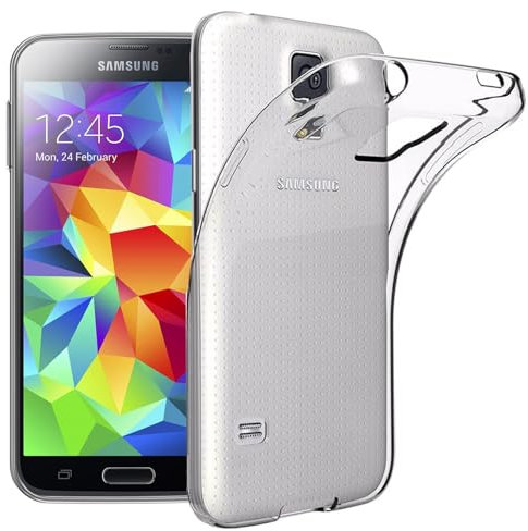 CoolGadget Ultradünne Hülle für Samsung Galaxy S5 / Samsung Galaxy S5 Neo, Transparente Schutzhülle aus TPU mit Präzisen Ausschnitten und Kameraschutz, Klar