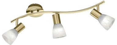 Trio Leuchten LED-Deckenleuchte Levisto in Messing matt, Glas alabasterfarbig weiß 871010308