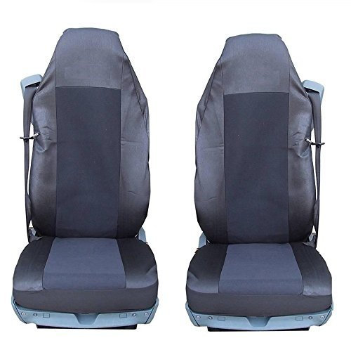 2 x LKW SITZBEZÜGE SATZ SCHONBEZÜGE SCHWARZ POLYESTER NEU