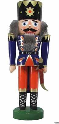 Rudolphs Schatzkiste Nussknacker König blau BxHxT 12,5x35x9cm NEU Weihnachten Seiffen Nutcracker Nüsse Erzgebirge Winter Dekoration Holzkunst Holz Weihnachtsmann Christmas Walnuss