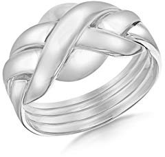 Tuscany Silver Damen Ring Sterling Silber 4 Band Puzzle Größe N