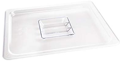 Vogue Clear Polycarbonate Lid - GN 1/2 | Shatterproof commercial build ensures easy content visibility while stacking to save space in busy kitchens.