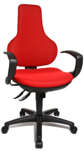 Topstar EPO20Q BC1 Bürostuhl Ergo Point SY inklusiv feste Armlehnen, Stoffbezug rot