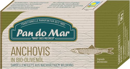 Pan do Mar Sardellenfilets (Anchovis) in Bio Olivenöl, 50 g