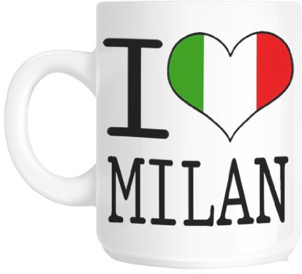 I Love Heart Milan Italy Italian Flag Design Gift Mug