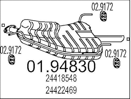 MTS 01.94830 Endschalldämpfer für OPEL VECTRA B (36)