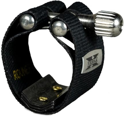 Rovner Versa X Series Premium Dark Ligature for Alto Saxophone with Metal Mouthpeice - X-1M - Black/Polished Alloy