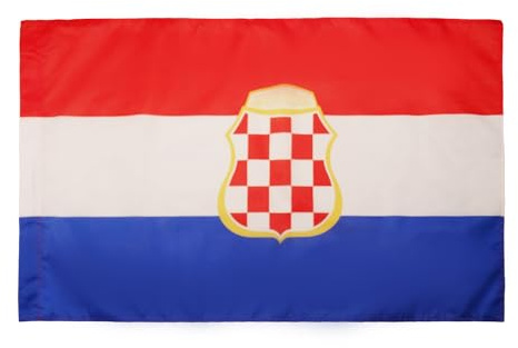 AZ FLAG Flagge Kroatische Republik Herceg-Bosna 1991-1994 90x60 cm Hohlsaum | Für innen und außen HR HB dekorative Flagge doppelte Nähte und verstärkte Kanten mit Masttunnel 100D Polyester
