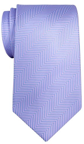 Retreez Corbata de microfibra a rayas en espiguilla para hombres Azul claro y rosa