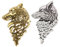 Gazechimp 2x Brosche Pin Wolf Muster Gold & Silber Farbe Herren Schmuck Anstecknadeln