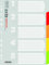 Office Products Trennblätter Karton-Register 5-teilig/ 5 + 1 Blatt/Deckblatt mit Zahlenaufdruck/Aus Recycling-Karton/für DIN A4/ 11-fach gelocht/für die Ordner-Organisation im Büro