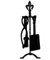 Fire Vida 5 Piece Fleur De Lys Fire Companion Set Black Fireplace Tools
