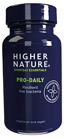 Higher Nature - Pro-Daily - Probiotic & Prebiotic - FOS - for Gut Health - Probiotics for Women & Men - Gluten Free - Vegan & Vegetarian - 90 Tablets