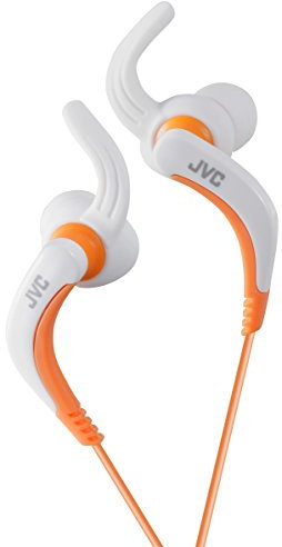 JVC HA-ETX30-W-E - Auriculares Deportivos (Resistentes al Agua, Controlador de Llamada, micrófono, 20-20000 Hz, Cable de 1 m, imán de neodimio), Color Blanco y Naranja