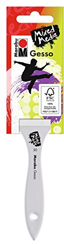 Marabu 0197000000202 - Gesso Pinsel, Synthetikhaarpinsel, ideal für Grundierungen, Breiter Pinsel Größe 50