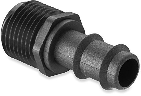 Abrisa Unión rosca macho para manguera de riego, Negro
