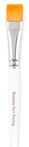 Snazaroo - Pincel profesional para pintura facial, ancho plano, color blanco