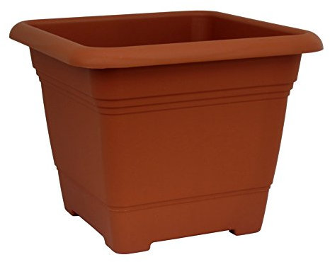 geli Thermo Plastic Pflanzkübel NORA quadratisch aus Kunststoff, Farbe:terracotta;Größe:48 x 48 cm