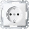 Schneider Electric Merten MEG2400-0319 SCHUKO-Steckdose, erhöhter Berührungsschutz, Schraub-Liftklemmen, polarweiß glänzend, System M